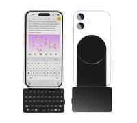 EXknight Clavier Magnétique pour iPhone - Mini Clavier Bluetooth sans Fil avec Plaque Magnétique Imprimée en 3D et Sensation de Frappe à Dôme Cliquant (iPhone 17 Pro Max)