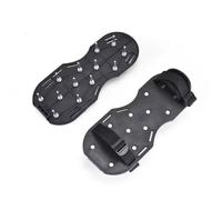 EXKURPOO Chaussures aérateur de Gazon 1 Paire de Chaussures d'aération manuelles à Pointes - Plastique Sturdy, Sangles réglables Robustes et Boucles métalliques for Jardin(Black)