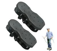 EXKURPOO Chaussures aérateur de Gazon Aérateur de Gazon à Ressort, Chaussures d'aération à Double Couche, Sandales pré-assemblées à Rivets avec Sangle réglable, aération d'air de pelouse Robuste