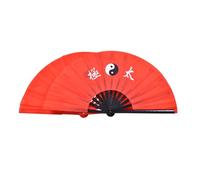 EXKURPOO éventail Tai Chi Fan de Tai Chi Fan de Kung Fu Performance de Pratique de Taiji/Taichi Fans d'arts Martiaux Rouges(Black)
