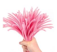 EXKURPOO Fil Chenille Tiges de Chenille colorées, Cure-Pipe, Tige en Peluche, Guirlande, bâton câblé, torsadé, Bande Cheveux, Bricolage, Artisanat Fait Main, Jouet éducatif(Pink,100PCS)