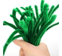 EXKURPOO Fil Chenille Tiges de Chenille colorées, Cure-Pipe, Tige en Peluche, Guirlande, bâton câblé, torsadé, Bande Cheveux, Bricolage, Artisanat Fait Main, Jouet éducatif(Dark Green,100PCS)