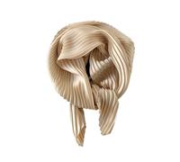 EXKURPOO Foulard en soie petit 1 foulard en soie plissée de 70 cm, petit foulard carré uni, couleur unie for femme, léger et saisonnier(Khaki)