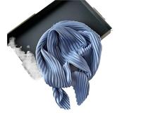 EXKURPOO Foulard en soie petit 1 foulard en soie plissée de 70 cm, petit foulard carré uni, couleur unie for femme, léger et saisonnier(Blue)