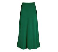 EXKURPOO Jupe Plissée High Waisted Skirt Commute Elegant Silk Satin Skirts Women Spring Summer Lady(Green,S)