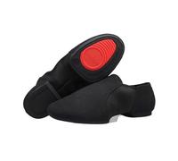 EXKURPOO Pantoufle de Ballet Chaussures d'extérieur en Toile Souple for Femmes, Semelle Caoutchouc, for Professeur de Jazz, Ballet, Yoga et Danse(Black Rubber,38)