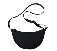 EXKURPOO Sac à Bandoulière Sac à bandoulière simple et rembourré en nylon for femme, couleur unie, idéal for les voyages ou les messages(Black)
