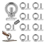 EXLECO 10 Pcs Ecrous à œil de Taille M10 Tige Filetée M8*30mm Écrou à Anneau de Levage Boulon à œil Anneaux en Inox D'écrous à Anneau Femelle Boulon à Oeil pour Raccord de Corde Accessoires de Levage