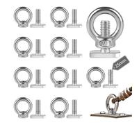 EXLECO 10 Pcs Ecrous à œil de Taille M8 Tige Filetée M8*25mm Écrou à Anneau de Levage Boulon à œil Anneaux en Inox D'écrous à Anneau Femelle Boulon à Oeil pour Raccord de Corde Accessoires de Levage