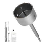 EXLECO 100mm Scie Cloche Beton, avec 220mm Rallonge SDS PLUS et Foret de Centrage, Carotteuse Beton, Trépan Béton Multi Matériaux, Scie Cloche pour Maçonnerie Pierres, Ciment, Brique