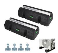 EXLECO 2 Silent Blocs pour Antivibratoires Pompe à Chaleur 400mm avec Niveau à Bulle, Console de sol pour Climatiseur Exterieure, Support en Caoutchouc pour Résistants aux UV, Charge Max. 300KG