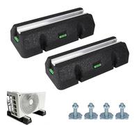 EXLECO 2 Silent Blocs pour Antivibratoires Pompe à Chaleur 450mm avec Niveau à Bulle, Console de sol pour Climatiseur Exterieure, Support en Caoutchouc pour Résistants aux UV, Charge Max. 350KG