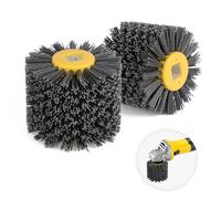 EXLECO 2Pcs Brosses Nylon Abrasives #120 Roue De Polissage Abrasifs Fil Roue, Brosse poncage nettoyage Bois, Rouleau en Nylon pour Habiller le Bois Dur pour 19mm de Diamètre Machine à Satin Noir