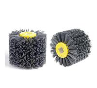 EXLECO 2Pcs Brosses Nylon Abrasives #80 Roue De Polissage Abrasifs Fil Roue, Brosse poncage nettoyage Bois, Rouleau en Nylon pour Habiller le Bois Dur pour 19mm de Diamètre Machine à Satin Noire
