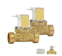 EXLECO 2Pcs DC 12V Electrovanne G1/2" NC Normalement Fermée Robinet de débit Entrée D'eau en Laiton pour Contrôle de L'eau Électrovanne en Laiton Électrovanne