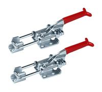 EXLECO 2x Loquet à Bascule Plage Réglables 30mm, Fermoir a Levier Métal, Pince à Fermeture Bascule Capacité de Retenue 900kg, Sauterelle de Serrage, Sauterelles de Menuisier pour Armoire Porte Boîte