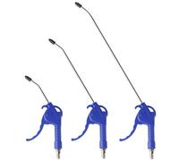 EXLECO 3 X Soufflette Air Comprimé Bec Long Soufflette Compresseur 95mm 295mm 490mm Pistolet Air Comprimé Long Pistolet Compresseur Air avec Raccord 1/4" Accessoires Compresseur D'air Max. 8 Bar Bleu
