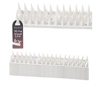 EXLECO 30Pcs Pointes d'oiseaux en Plastique, 9,9M Pics Anti Pigeon, Répulsif Piege 3 Rangées Pointe de 3,6cm de Haut de Defense Animale pour Chats, Moineaux, Rebords de Fenêtres, Toits | Blance