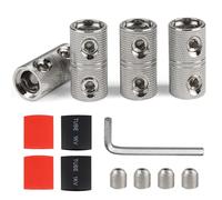 EXLECO 4 Pcs Connecteurs Bout à Bout 50mm² avec 4 Gaine Thermorétractables, Audio de voiture Cosses Electriques à Sertir, 0 AWG Connecteur à Sertir de Câble de Batterie, Laiton Cosses de Câble à Bout