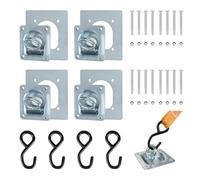 EXLECO 4pcs Anneau D'arrimage Remorque avec Contre Plaqué, Vis, Crochet à S