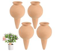 EXLECO 4pcs Cône D'arrosage Argile 100ml, Arrosage Terre Cuite Globe D'Irrigation Oyas a Enterrer Système D'Irrigation Automatique Reserve Eau Plante Intérieur & Extérieur pour Vacances Énage Bureau