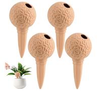 EXLECO 4pcs Cône D'arrosage Argile 185ml, Arrosage Terre Cuite Globe D'Irrigation Oyas a Enterrer Système D'Irrigation Automatique Reserve Eau Plante Intérieur & Extérieur pour Vacances Énage Bureau