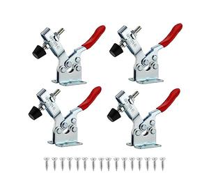 EXLECO 4Pcs Sauterelle de Serrage Pince à Bascule Horizontale GH-201-B Serre Joint Desserrage Rapide Capacité 90KG 198lbs Pince a Levier Horizontal Déblocage Rapide Serre Joint Sauterelle…