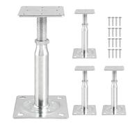 EXLECO 4pcs Supports de Poteau Réglables en Hauteur 150mm-200mm Support Poteau Bois Galvanisés Trou de Poteaux de Support Réglable Pied de Supports de Sol en Béton pour Clôture Carport Pergola Abri