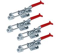EXLECO 4x Loquet à Bascule Plage Réglables 30mm, Fermoir a Levier Métal, Pince à Fermeture Bascule Capacité de Retenue 900kg, Sauterelle de Serrage, Sauterelles de Menuisier pour Armoire Porte Boîte
