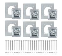 EXLECO 6 x Anneau D'arrimage pour Remorque, Anneaux de Remorque Cavités D'arrimage avec Contre-Plaques et 24pcs Vis, Œillets Arrimage Galvanisés Anneau Arrimage Encastrable 800 daN Accessoire Remorque