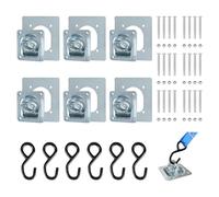 EXLECO 6pcs Anneau D'arrimage Remorque avec Contre Plaqué, Vis, Crochet à S