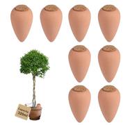 EXLECO 8 × 320ml Oyas Arrosage avec Liège, Arrosoir Terreau Plante Intérieur, Cône à Radis Olla pour Arrosage Automatique des Fleurs, Distributeur Eau Plante, pour Jardin, Potager, Pot en Terre Cuite