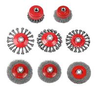 EXLECO 8 Pièces Brosse Métallique pour Perceuse M14 Brosse Conique pour Meuleuse d'angle de 75/100/115 mm de Diamètre Brosse Métallique Meuleuse Enlèvement de Peinture de Rouille Dérouillage Polissage