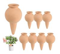 EXLECO 8pcs Cône D'arrosage Argile 100ml, Arrosage Terre Cuite Globe D'Irrigation Oyas a Enterrer Système D'Irrigation Automatique Reserve Eau Plante Intérieur & Extérieur pour Vacances Énage Bureau