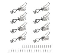 EXLECO 8Pcs Loquet à Bascule Acier Inox Loquet de Serrage Fermeture Capot Fermeture a Levier Capacité de Rétention 100kg 220lbs Menuisier Sauterelles Bascule Pince Réglable pour Armoire Porte
