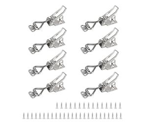 EXLECO 8Pcs Loquet à Bascule Acier Inox Loquet de Serrage Fermeture Capot Fermeture a Levier Capacité de Rétention 100kg 220lbs Menuisier Sauterelles Bascule Pince Réglable pour Armoire Porte