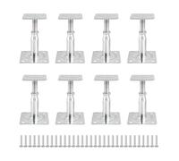 EXLECO 8pcs Supports de Poteau Réglables en Hauteur 100mm-150mm Support Poteau Bois Galvanisés Trou de Poteaux de Support Réglable Pied de Supports de Sol en Béton pour Clôture Carport Pergola Abri