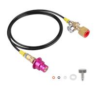 EXLECO Adaptateur CO2 avec Tuyau Haute Pression 1,5 m avec Manomètre | Adaptateur Soda Quick Connect pour Grandes Bouteilles CO2, compatible avec Duo Crystal 3.0 Gaia E-Duo Art Terra