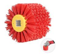 EXLECO Brosses Nylon Abrasives #120 Roue De Polissage Abrasifs Fil Roue, Brosse poncage nettoyage Bois, Rouleau en Nylon pour Habiller le Bois Dur pour 19mm de Diamètre Machine à Satin Rouge