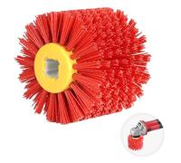 EXLECO Brosses Nylon Abrasives #240 Roue De Polissage Abrasifs Fil Roue, Brosse poncage nettoyage Bois, Rouleau en Nylon pour Habiller le Bois Dur pour 19mm de Diamètre Machine à Satin Rouge