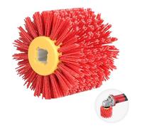 EXLECO Brosses Nylon Abrasives #80 Roue De Polissage Abrasifs Fil Roue, Brosse poncage nettoyage Bois, Rouleau en Nylon pour Habiller le Bois Dur pour 19mm de Diamètre Machine à Satin Rouge