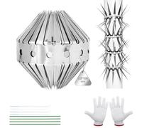 EXLECO Ceinture Anti Martres 4,8 x 100cm Anti Fouine Protection Contre Les Martres Dispositif Anti Martres Acier Inoxydable Pic Anti Chat Exterieur pour Arbre Gouttière avec Gants Serre Câbles