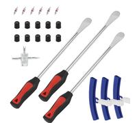 EXLECO Cuillère à pneus 3Pcs Cuillères Outil Levier de Pneu Demonte Pneus Manuels pour Pneus Moto Vélo Outil de Remplacement des Pneus+ 3 Kit de Protection de Jante