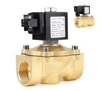 EXLECO Électrovanne 230 V AC en laiton G1" Électrovanne magnétique en laiton DN20 0-10 bar Entrée d'eau Valves de distribution d'eau NC Électrovanne à action directe pour eau, air, gaz, huile