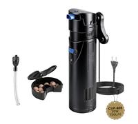 EXLECO Filtre Pompe Aquarium 4 en 1 avec Lampe UVC 9W, Bulleur Silencieux 700 L/h 20W, Anti Algues, Pompe a Air avec Écumeur, Éponge et Média, pour Bacs 150-300L, Aquariums Complets et Eau Douce