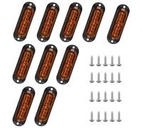 EXLECO Lot de 10 clignotants avant LED 12-24V E8, clignotants de marque de côté, stroboscope, clignotants pour auto, éclairage latéral de remorque, lampe de voiture, avertisseur pour camion, tracteur