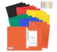EXLECO Lot de 18 classeurs d'angle A4 avec élastique, en plastique PP, 6 couleurs