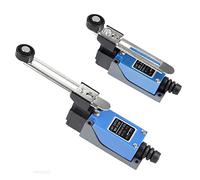 EXLECO Lot de 2 Interrupteur de Fin de Course avec 5 cm Réglable Levier, 2NO 2NC Interrupteur de Commande Électrique Actionneur Fin de Course, Contacteur Fin de Course pour Fraise CNC Plasma