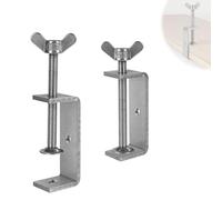 EXLECO Lot de 2 pinces en C en acier inoxydable de 0 à 80 mm - Borne à vis réglable - Ouvertures de mâchoire - Pince de fixation - Pince de fixation pour soudure, menuiserie, travail du bois