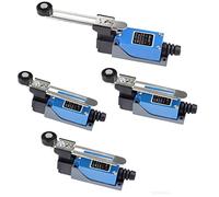 EXLECO Lot de 4 Interrupteur de Fin de Course avec 5 cm Réglable Levier, NO NC Interrupteur de Commande Électrique Actionneur Fin de Course, Contacteur Fin de Course pour Fraise CNC Plasma